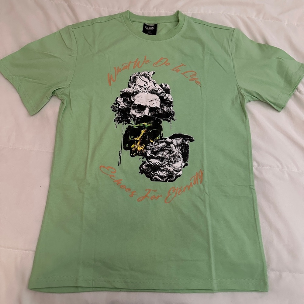 Green Skull Graphic Short Sleeve Tee Brand New